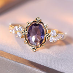 Royal Amethyst-Look Halo Ring
