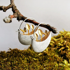Gold-Plated Floral Basket Earrings