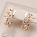 Rose Gold-Tone Chain Link Huggie Earrings