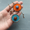 Boho handbeschilderde oorbellen
