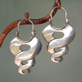 Vintage-Style Whirlpool Earrings in Silver Tone