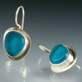 Vintage-Style Blue Stone Earrings in Silver Tone