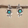 Boho bloemoorbellen met blauwe opaallook van sterling zilver