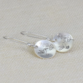 Vintage-Style Silver-Tone Bird Disc Hook Earrings