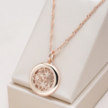 Rose Gold-Tone Filigree Disc Pendant Necklace