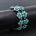 Vintage-Style Turquoise Flower Bracelet