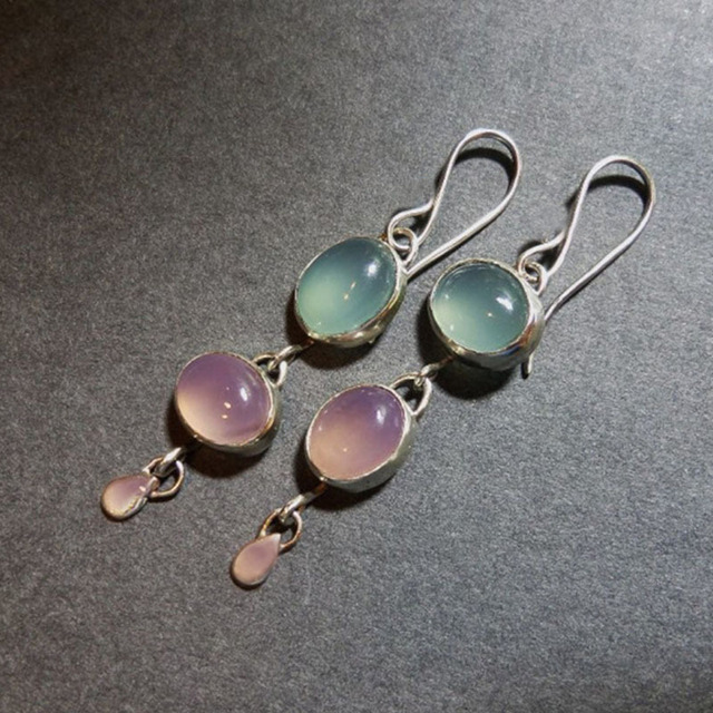 Vintage-Style Colourful Stone Linear Drop Earrings