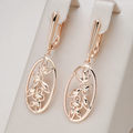 Rose Gold-Tone Filigree Oval Drop Earrings