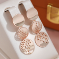 Rounded Earrings in Gold Tone