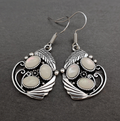 Vintage-Style White Stone Earrings