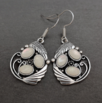 Vintage-Style White Stone Earrings