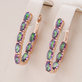 Colourful Zirconia Row Huggie Earrings