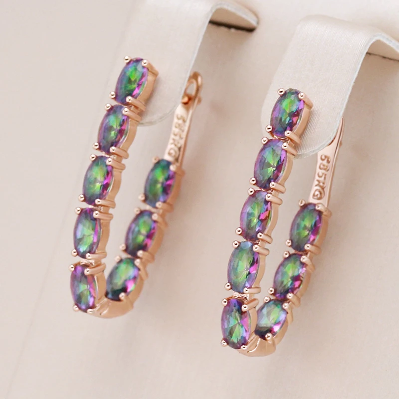 Colourful Zirconia Row Huggie Earrings