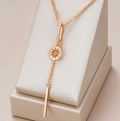 Round Crystal Necklace in Gold Tone