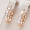 Rose Gold-Tone Crystal Baguette Hoop Earrings