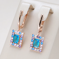 Colourful Cube Earrings in Gold Tone