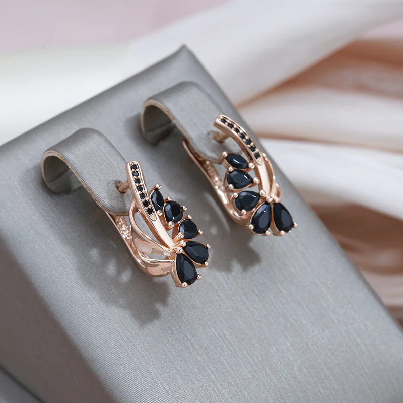 Black Crystal Cluster Hoop Earrings