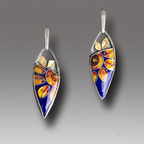 Vintage-Style Sunflower Acrylic Silver-Tone Earrings