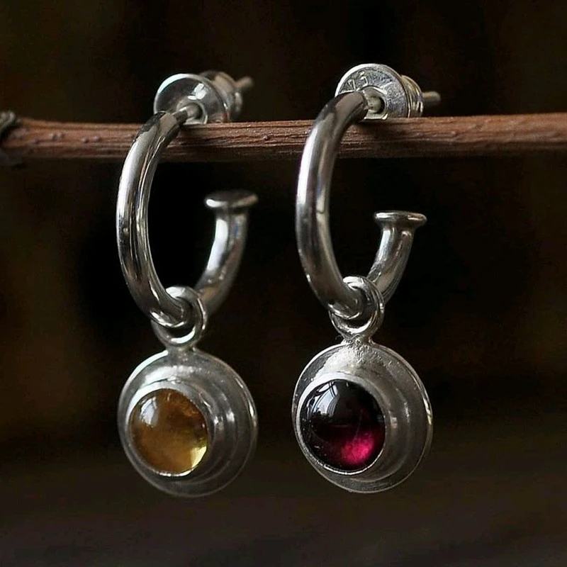 Vintage-Style Two-Colour Crystal Chunky Earrings