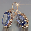Vintage-Style Blue Zirconia Earrings