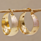 Wide Ribbed Gold-Tone Huggie Earrings
