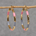 Vintage-Style Colourful Enamel Striped Hoop Earrings