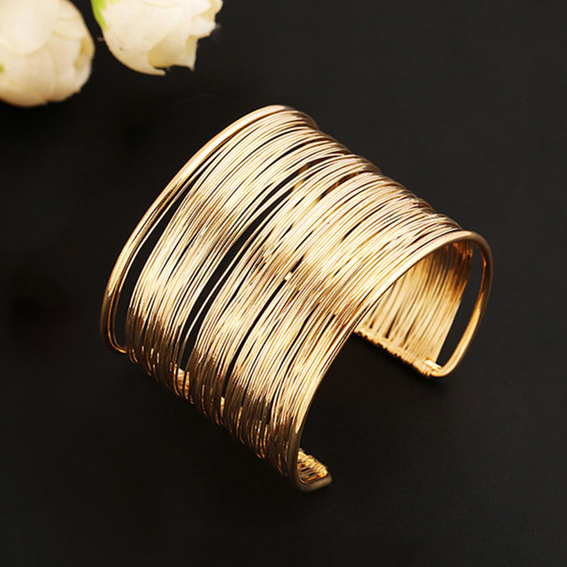 Vintage-Style Gold-Tone Multi-Wire Cuff