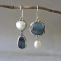 Celestial Vintage-Style Earrings in White Gold Tone