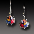 Vintage-Style Colourful Mosaic Teardrop Earrings