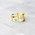 Verstelbare goudkleurige aarde-ring in vintagestijl