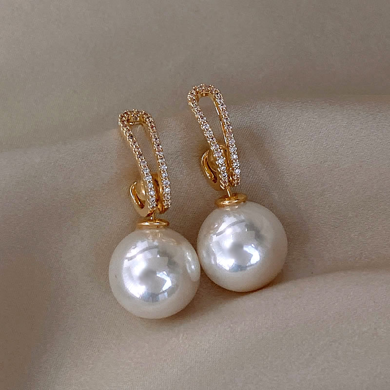 Pearl Earrings with Zirconia