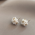 Small Pearl Cluster Stud Earrings