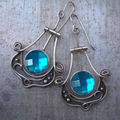 Vintage-Style Sky Blue Earrings