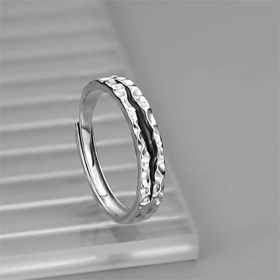 Slim Silver-Tone Band with Twist Detail