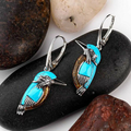 Vintage-Style Blue Bird Earrings