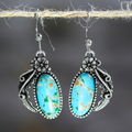 Vintage-Style Bright Turquoise Stone Earrings