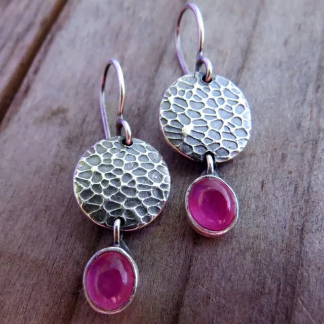 Boucles d'oreilles cristal rose style vintage