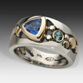 Antique-Style Ice Gem Ring in White Gold Tone