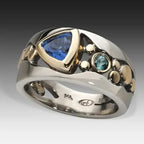 Antique-Style Ice Gem Ring in White Gold Tone