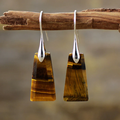 Vintage-Style Brown Stone Earrings