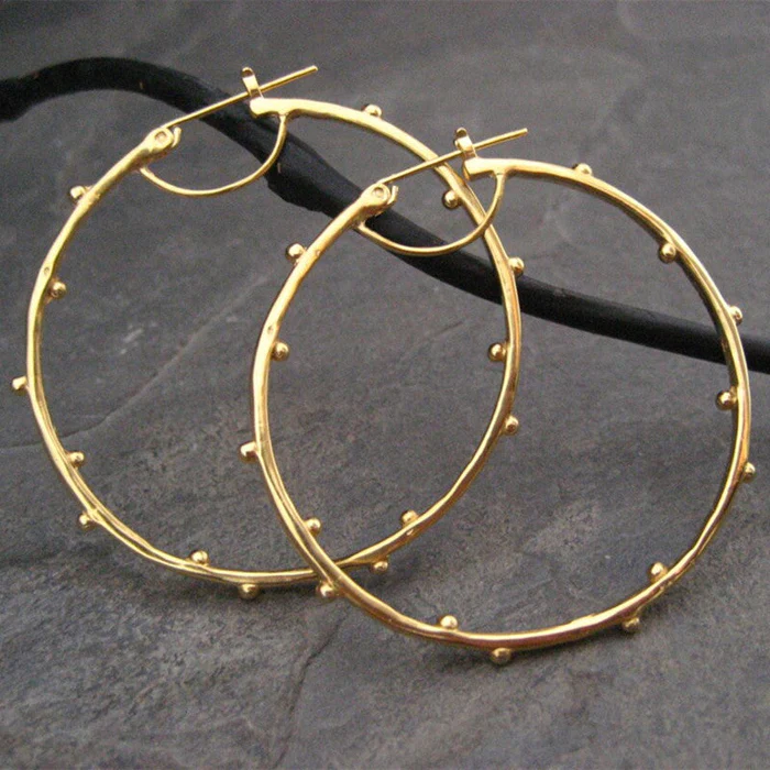 Vintage-Style Gold-Tone Circles Earrings