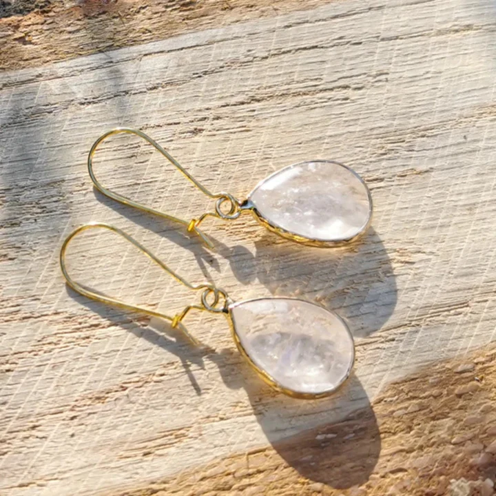 Vintage-Style Crystal Drop Gold-Tone Earrings
