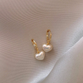 Pearl Heart Mini Drop Earrings