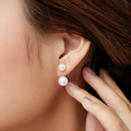 Round Pearl Stud Earrings