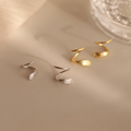 Vintage-Style Two-Tone Mini Spiral Stud Earrings