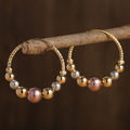 Vintage-Style Coloured Pearl Earrings