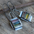 Vintage-Style Colourful Inlaid Zirconia Earrings