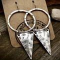 Vintage-Style Antique Silver-Tone Pointed Earrings