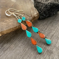 Vintage-Style Colourful Drop Stone Earrings