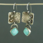 Vintage-Style Turquoise Stone Square Earrings